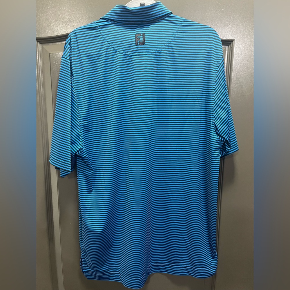 2 for $25 - BUNDLE - FootJoy Men's Blue Striped Golf Polo Shirt Size M - Picture 5 of 6